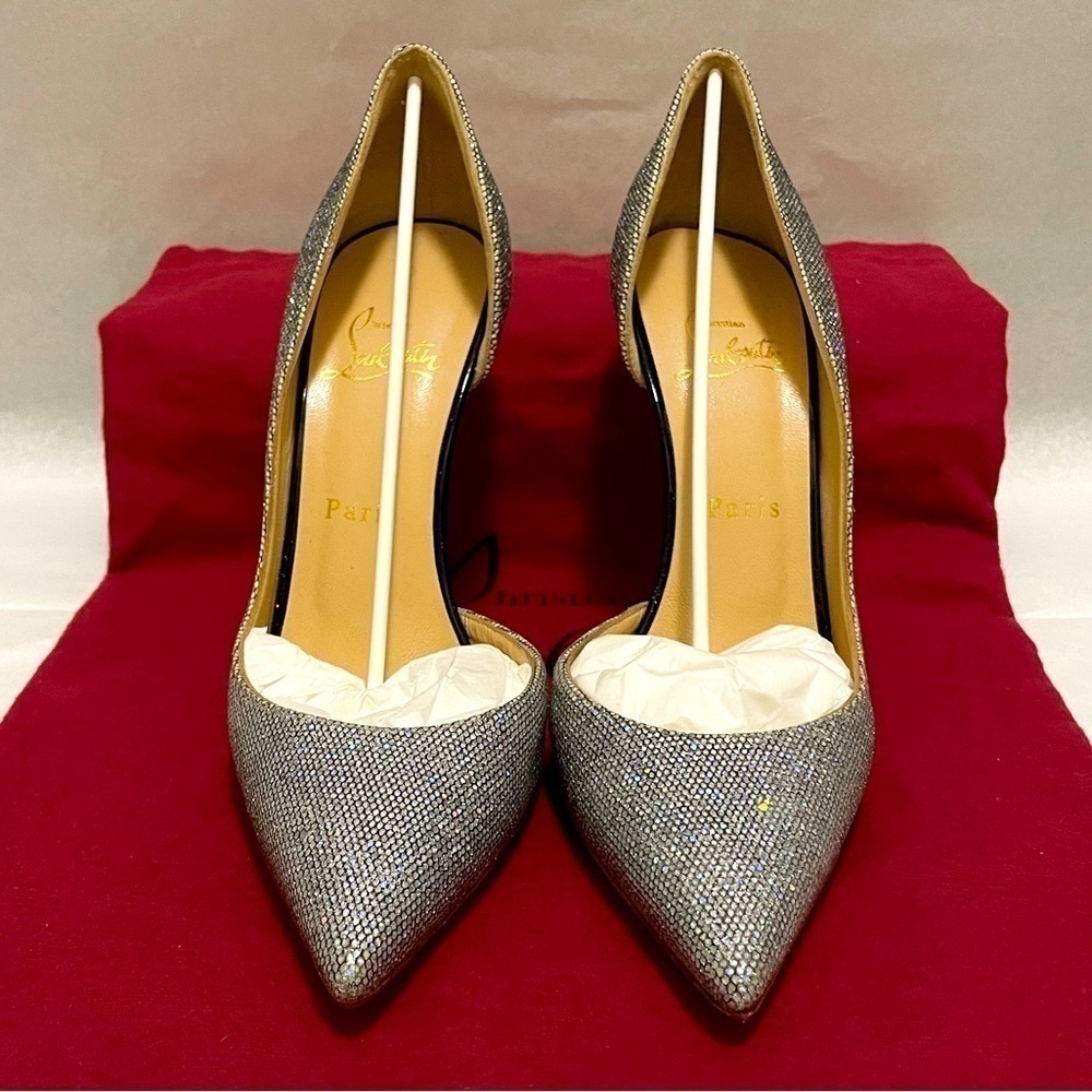Christian Louboutin iconic ‘Iriza’ starburst discoball glitter Holo 100mm EU38 - Picture 2 of 10